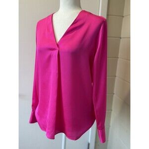 Banana Republic Women Top Blouse Long Sleeve Pink Sz XS Office Siren Corpcore